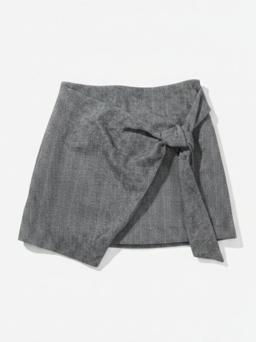 Aritzia Wilfred Wool Cashmere Herringbone Wrap Mini Skirt - 4